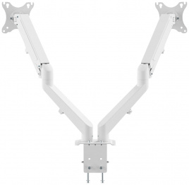 Кронштейн для двух мониторов UniTeki FMGT82W для двух мониторов к столу, газ лифт, диагональ 17-27 дюймов