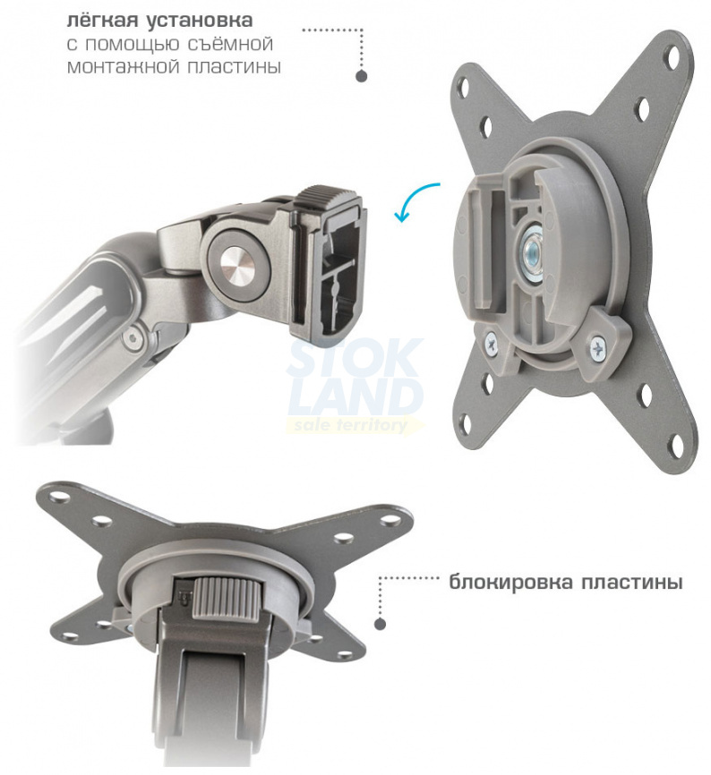 Кронштейн настольный для 2-х LED/LCD мониторов Tuarex ALTA-22 фото 4