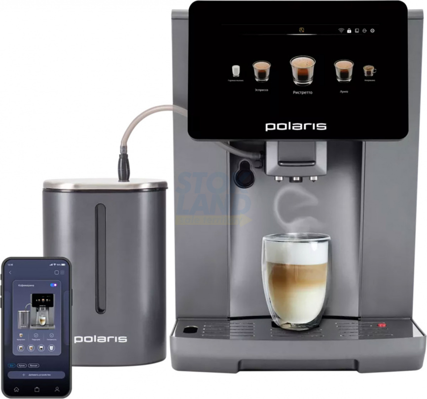 Кофемашина автоматическая Polaris PACM 2085GC WIFI IQ Home, графит фото 1