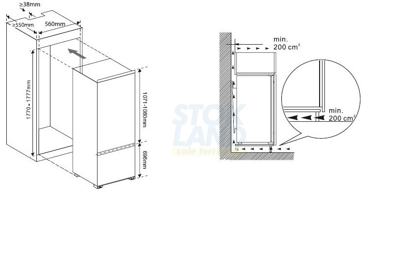 Встраиваемый двухкамерный холодильник Pozis RK-256 BI фото 5