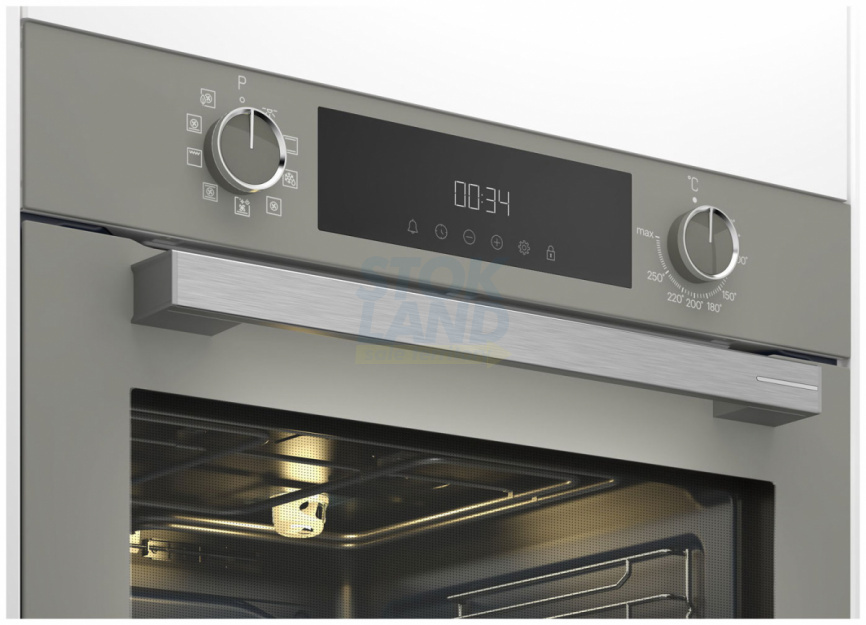 Электрический духовой шкаф Grundig GEBM12300GC серый фото 3