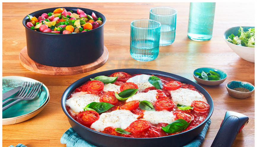 Набор посуды со съемной ручкой Tefal Ingenio Daily Chef Black 4 пр: глубокая сковорода 22 / 26 см ковш 18 ручка) L7629453 фото 17