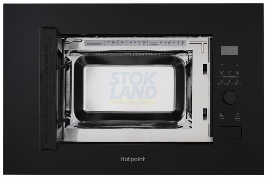 Встраиваемая микроволновая печь СВЧ Hotpoint MF20G BL H, черный фото 7