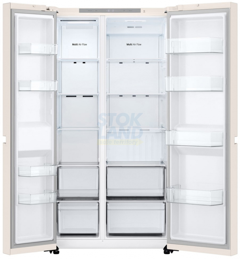 Холодильник Side-by-Side LG GC-B257KEHW бежевый фото 2
