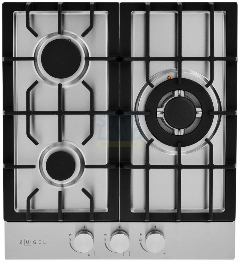 Газовая варочная панель Zugel ZGH451X, стальная фото 1