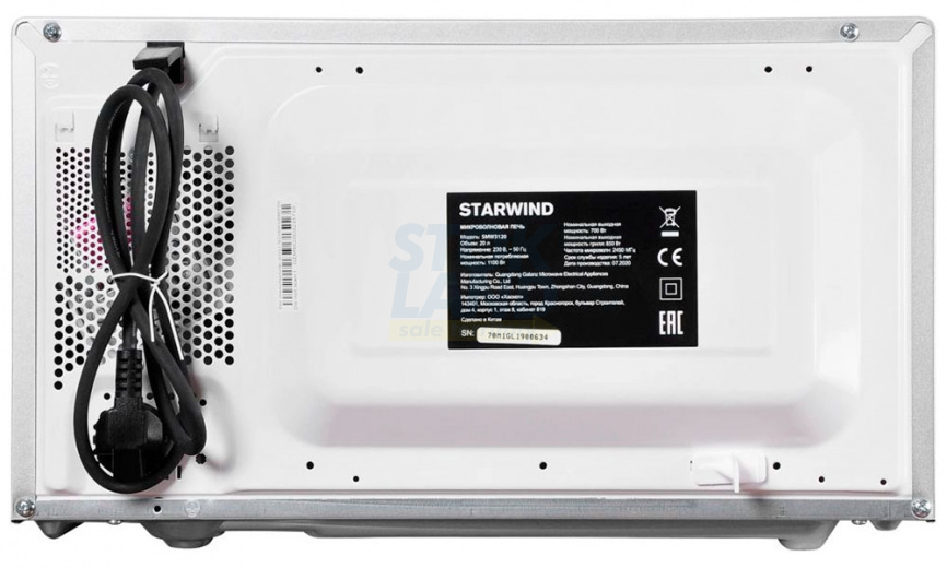 Микроволновая печь - СВЧ Starwind SMW3120 20л. 700 Вт, серебристый/черный фото 7