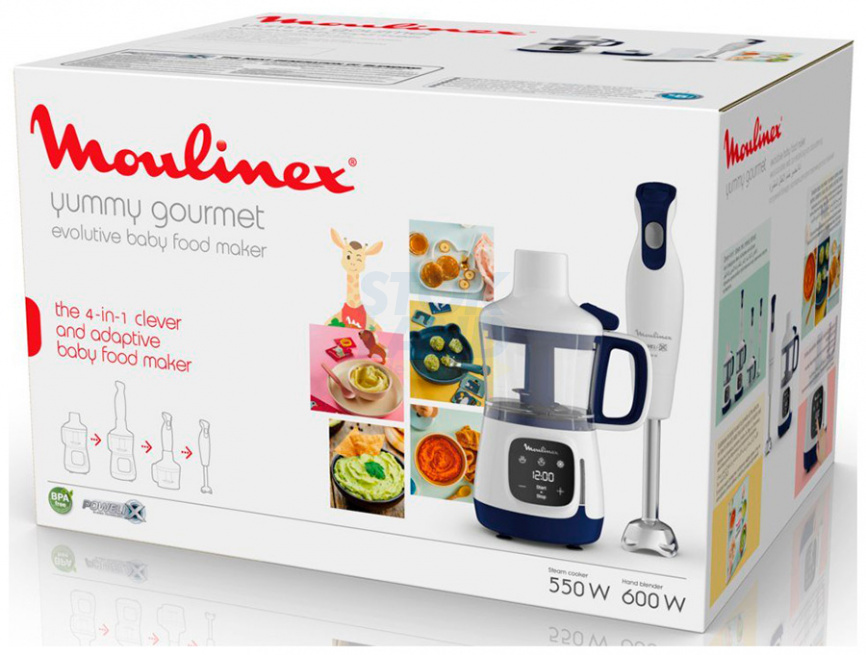 Блендер погружной 4 в 1 Moulinex Yummy Gourmet DD55W110 белый/черный фото 2