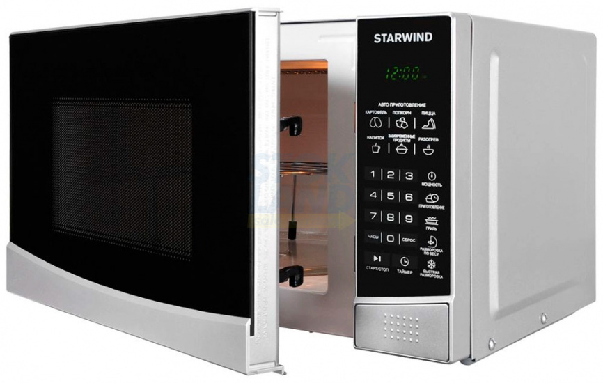 Микроволновая печь - СВЧ Starwind SMW3120 20л. 700 Вт, серебристый/черный фото 3