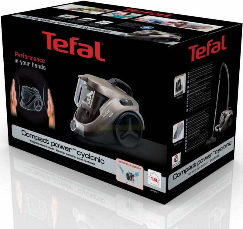 Пылесос с контейнером для пыли Tefal Compact Power Cyclonic TW3786RA, коричневый фото 16