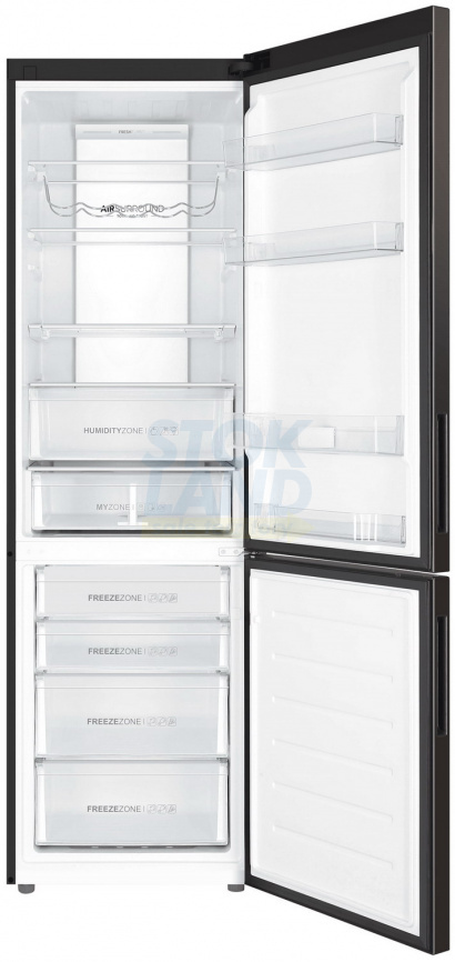 Двухкамерный холодильник Haier C4F740CBXGU1 черная нержавеющая сталь фото 2