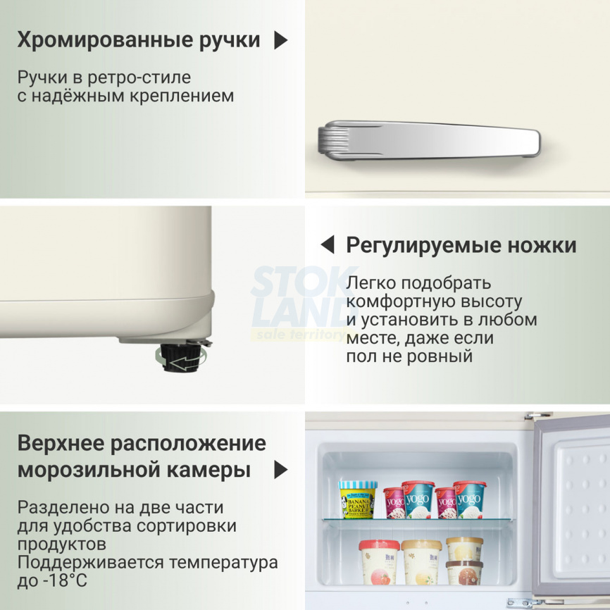 Двухкамерный холодильник Tesler RT-218 IVORY фото 4
