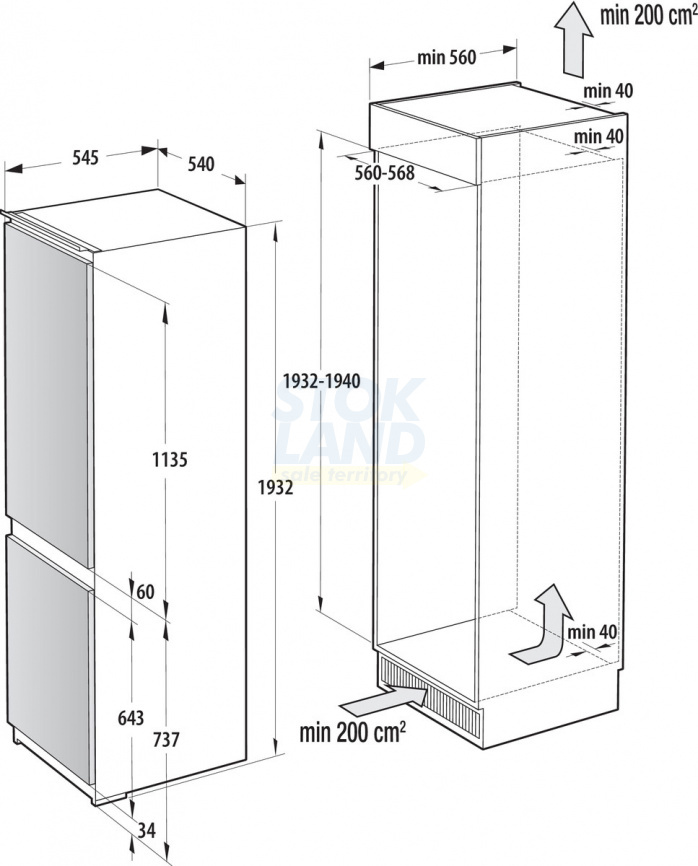 Встраиваемый двухкамерный холодильник Gorenje NRKI519141 фото 10