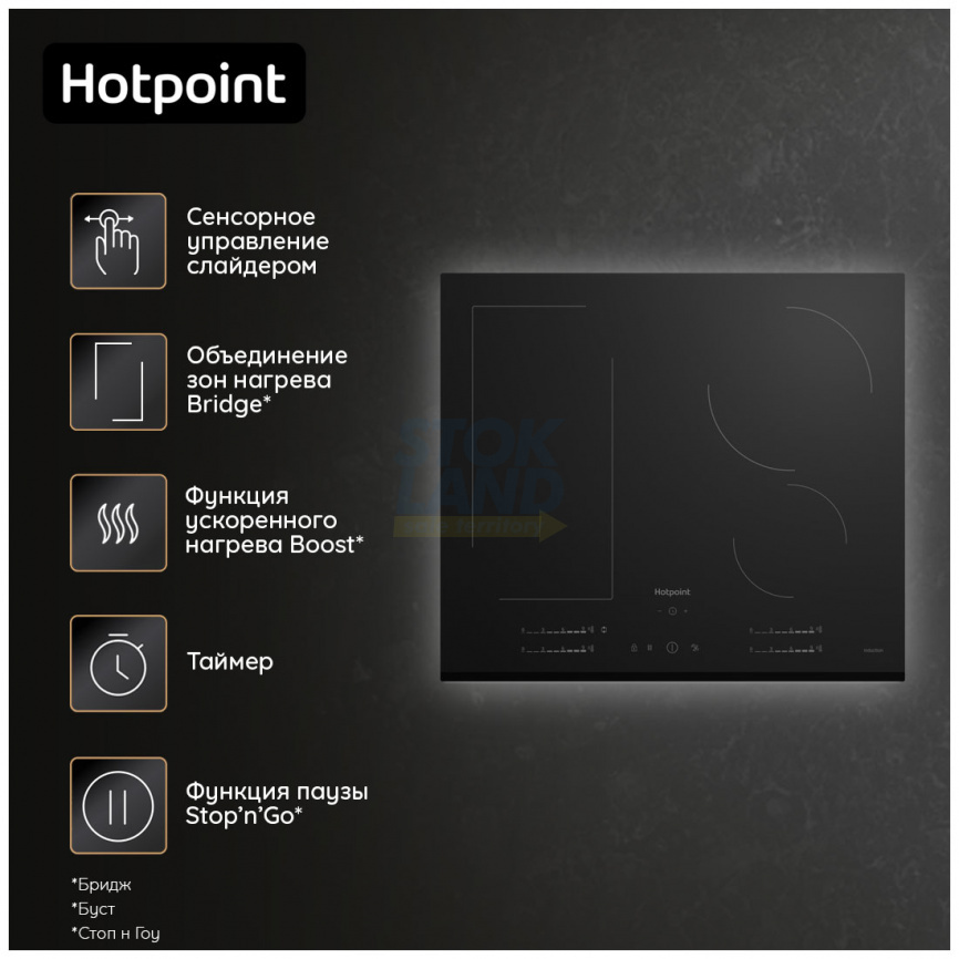 Электрическая варочная панель Hotpoint HS 1560B BF, черная фото 5