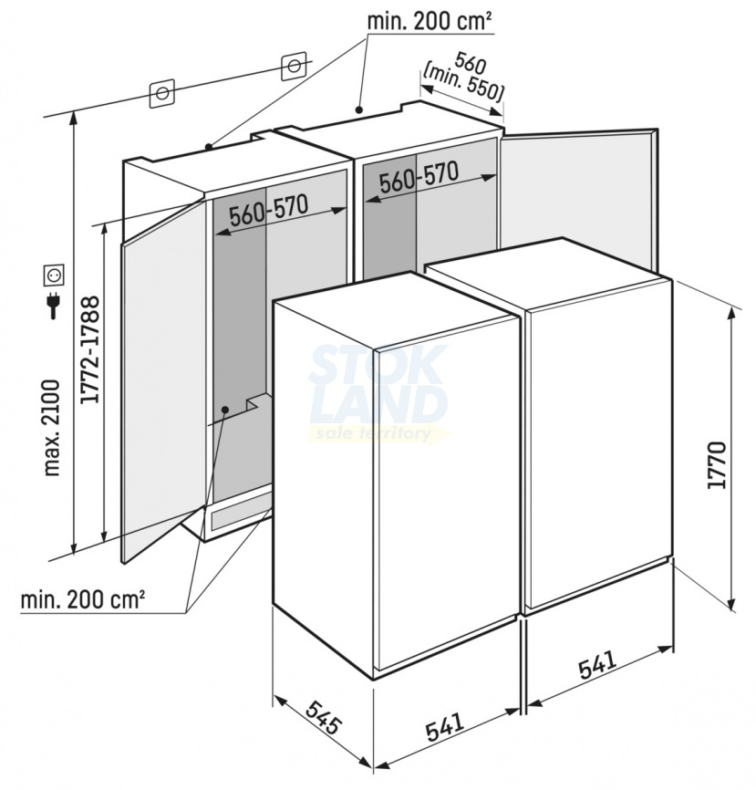 Встраиваемый холодильник Side-by-Side Liebherr IXRFS 5125-22 001 BioFresh NoFrost фото 2