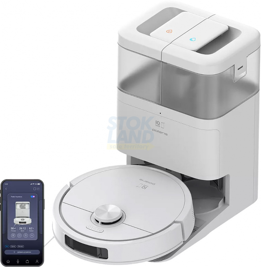 Робот-пылесос со станцией самоочистки Polaris PVCRAC 7290 WIFI IQ Home, белый фото 12
