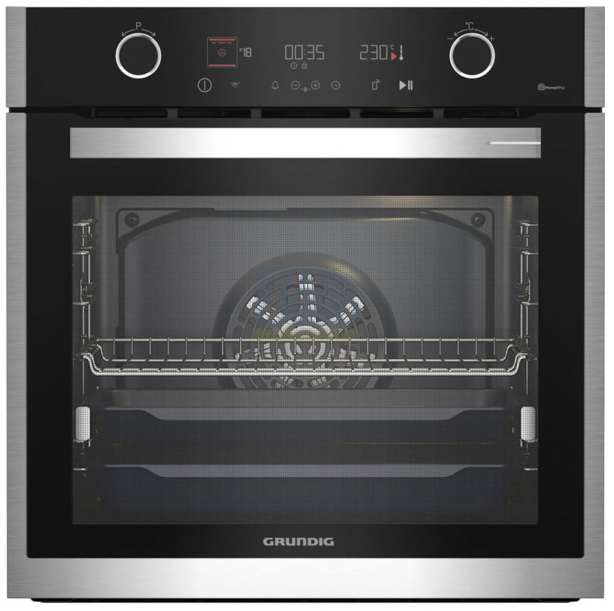 Электрический духовой шкаф Grundig GEBM19400BMPHI нержавеющая сталь фото 1
