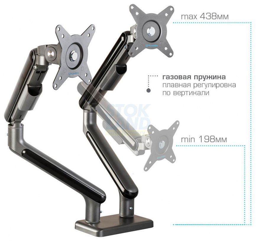 Кронштейн настольный для 2-х LED/LCD мониторов Tuarex ALTA-22 фото 5