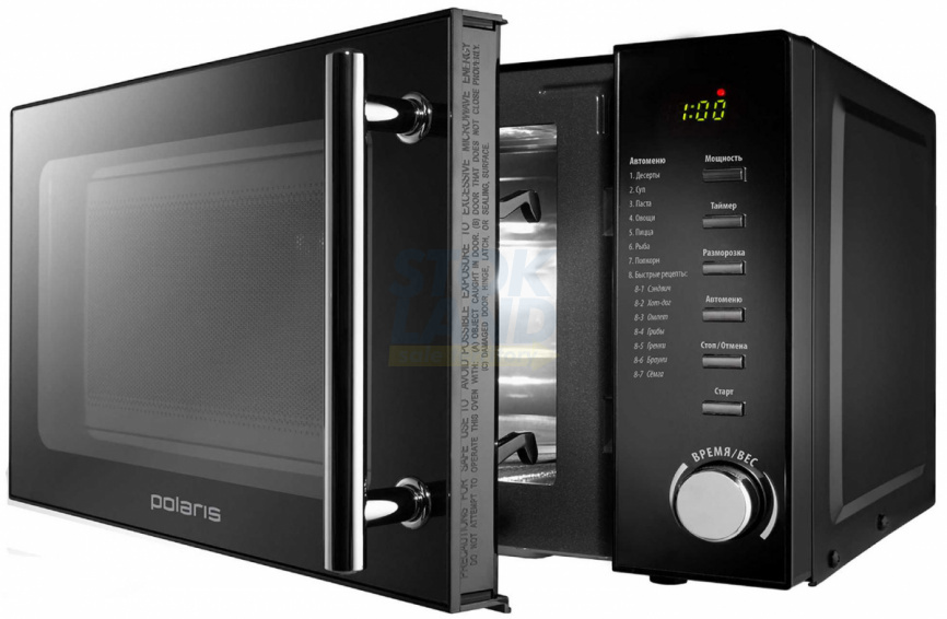 Микроволновая печь - СВЧ Polaris PMO 2002D RUS, чёрный фото 2