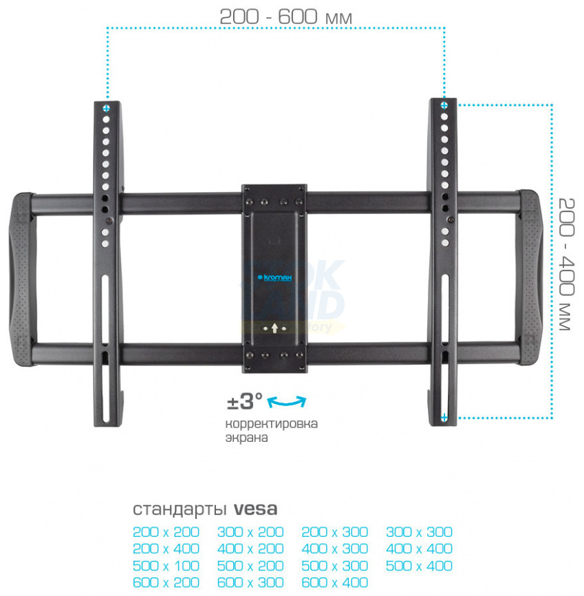 Кронштейн для телевизора Kromax GALACTIC-61 черный фото 5