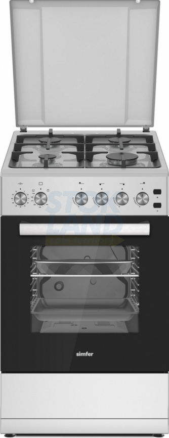 Газовая плита Simfer F56GG42025 серая эмаль фото 1