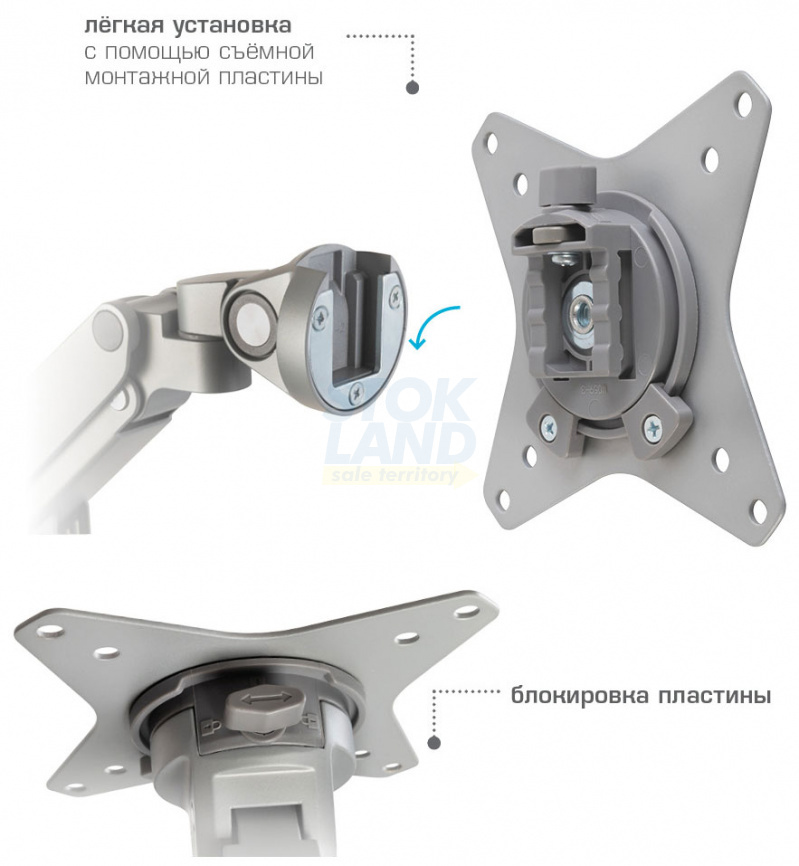 Кронштейн настольный для 2-х LED/LCD мониторов Arm media LCD-T36 фото 4