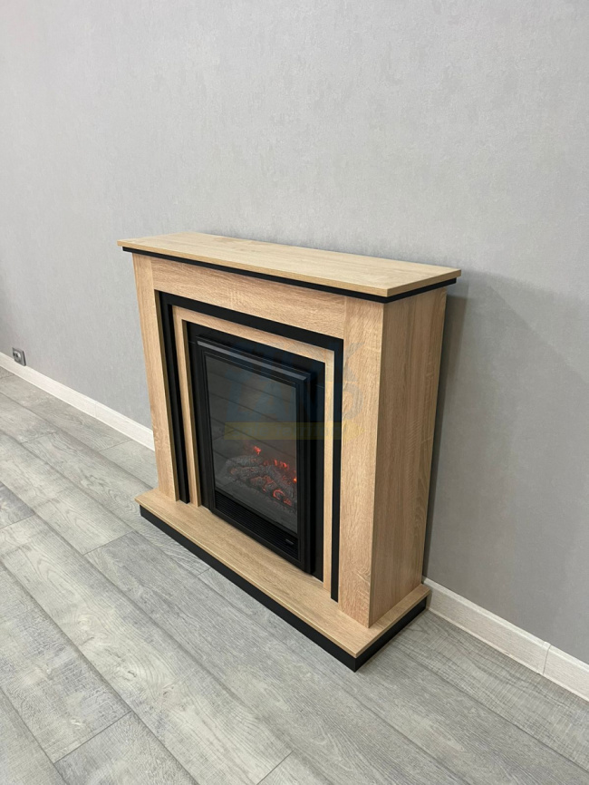 Каминокомплект Elekam Bronx с очагом Pulsar 23G дуб сонома с черным фото 9