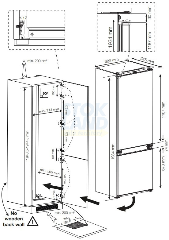 Встраиваемый двухкамерный холодильник Hotpoint HBT 400I, белый фото 5