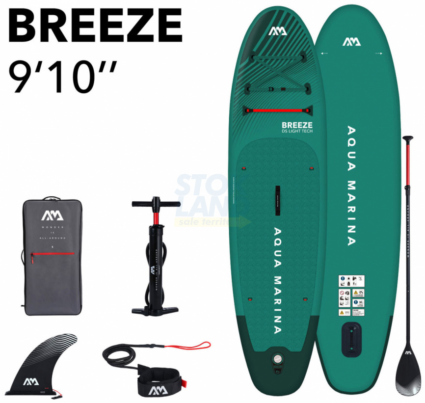 SUP-доска Aqua Marina Breeze, 300х76х12 см, насос, весло, лиш, киль, ремнабор, сумка, до 100кг (BT-23BRP) фото 11
